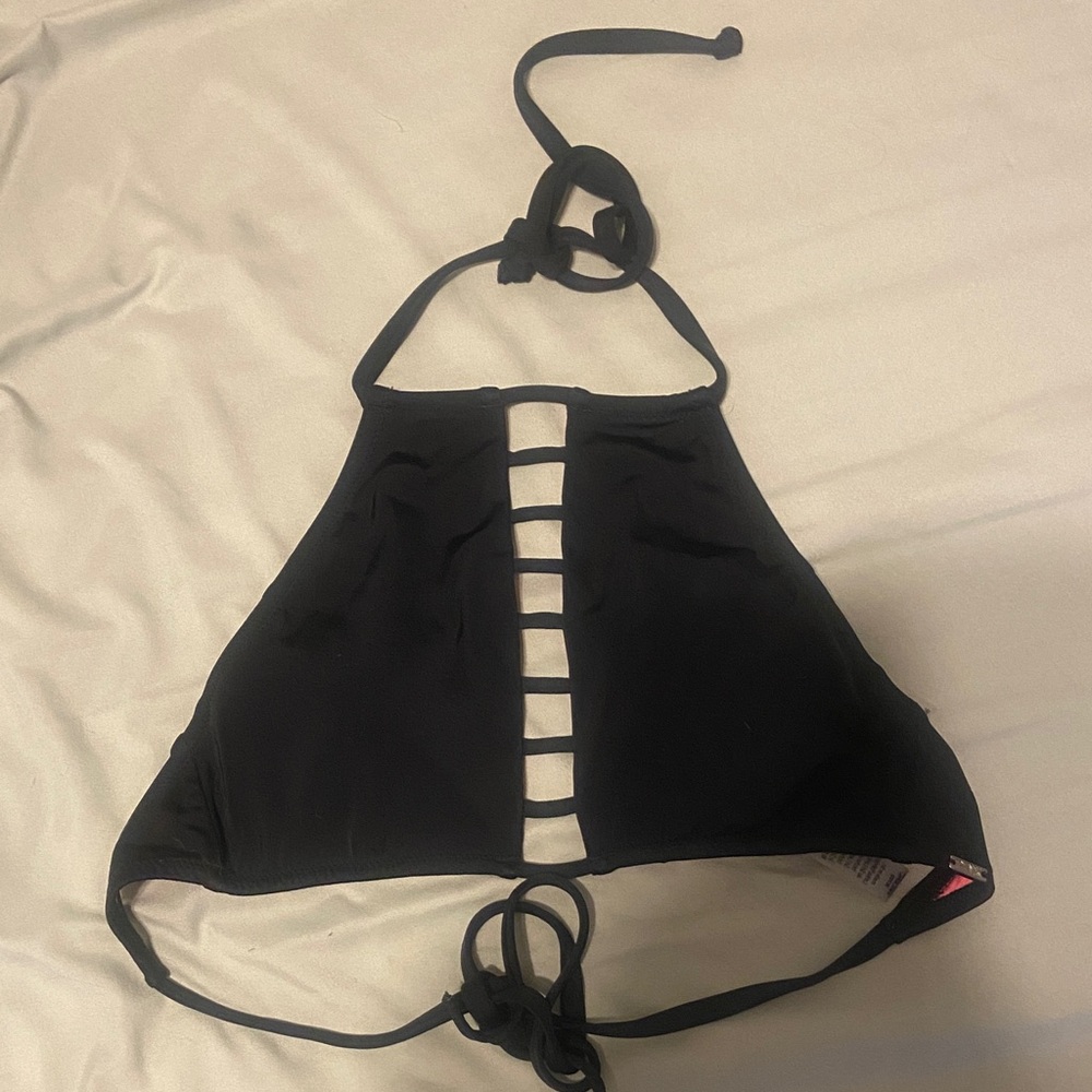 PINK Victoria's Secret Black High Neck Bikini Top